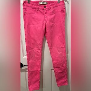 Abercrombie & Fitch Women6R Slim Neon Pink Denim Jeans Zip/Button Fly Barbiecore